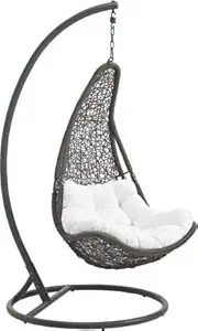 Airwing Single Seater Heavy Iron Hanging Egg Swing Lounge Chair with Tufted Soft Deep Cushion Backyard Relax for Indoor, Outdoor, Balcony, Deck, Patio, Home & Garden