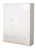 roba 58762 - Dream World 2 Kleiderschrank 3-türig 187 x 141 x 55 cm mit 1 breite und 1 schmale Schublade, 4 Böden, 1 Kleiderstange