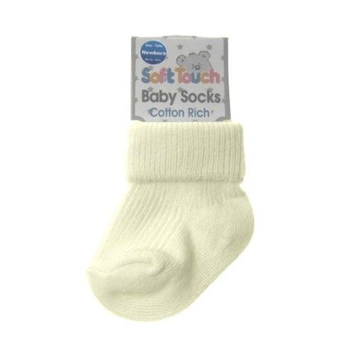 Quality cream cotton Newborn baby socks by Soft touch