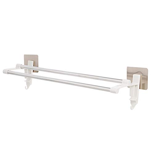 Preisvergleich Produktbild KIEYY Doppelter Handtuchhalter Aus Edelstahl, Frei Gestanzter Handtuchhalter, Badregal Mit Waschbecken, Handtuchhalter, Aprikose