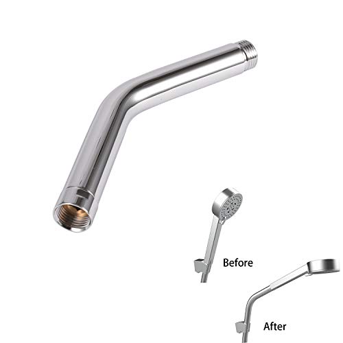 Maxforyou Curved Forward 20cm Universal G1/2" Handheld Shower Extra Hose Pipe for Shower Head and Hose Extension