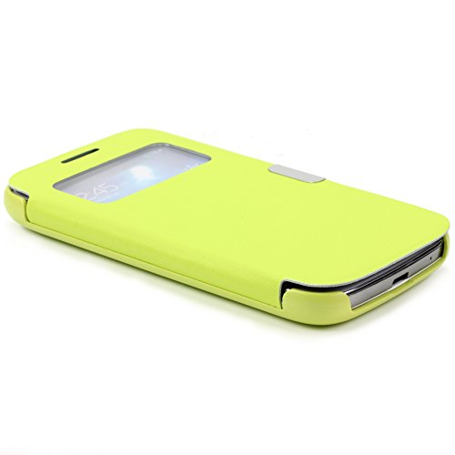 Urcover® View Case Handy Schutz-Hülle | Samsung Galaxy S4 Mini | Hart Kunststoff Grün | Elegant Wallet Cover Sicht-Fenster | leichte Schale dünne Tasche - 4