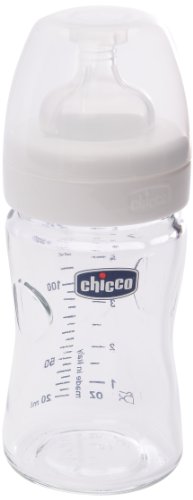 Chicco 60042000080 Natural Glass Well-Being Feeding Bottle Silicone Teat Normal Flow 240 150 ml
