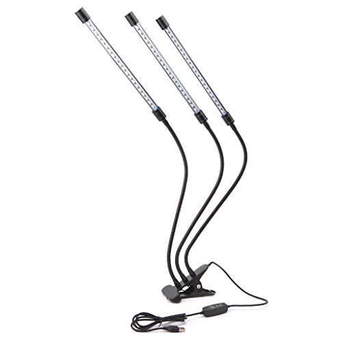 Qiuxiaoaa Wärmelampe für Pflanzen, 27W LED-Anlage wachsen Licht Timing 3-Kopf Indoor Plant Crowth Lampe für Gewächshaus,
