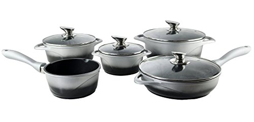 Jolta 9 Piece Cookware Set Granite Coating Jolta® Marble Granite Coated Cookware Set Frying Pan Pot