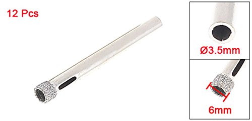 sourcingmap® Amico Diamantbohrer-/Lochsägen-Set, für Keramik/Fliesen/Glas, 6mm, 12Stk - 2