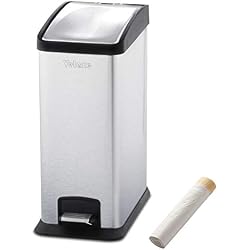 Velaze Poubelle Tri à Pédale en Acier INOX, 20 Pcs Sac-poubelles Inclus, Soft-Close Poubelle Cuisine de 12L, Tri des Ordures, Recyclage à Domicile/Cuisine/Bureau
