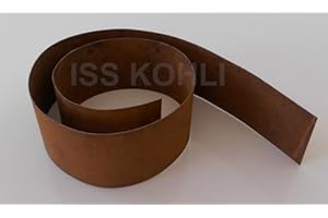 ISS-KOHLI Rasenkantenband Edelrost Verschiedene höhen und längen 1 mm dick Beet Begrenzung (5 Meter 15 cm hoch)
