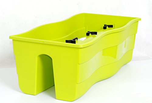 Balkonkiste Blumenkasten Geländerkasten Balkonkasten Wave 60 / H: 20 cm Hell Grün - 2