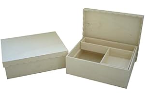Greca Caja Madera para Manualidades. Ideal para Costura. En Madera de chopo en Crudo, para Pintar.