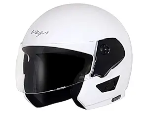 Vega Cruiser Open Face Helmet (White, Medium)