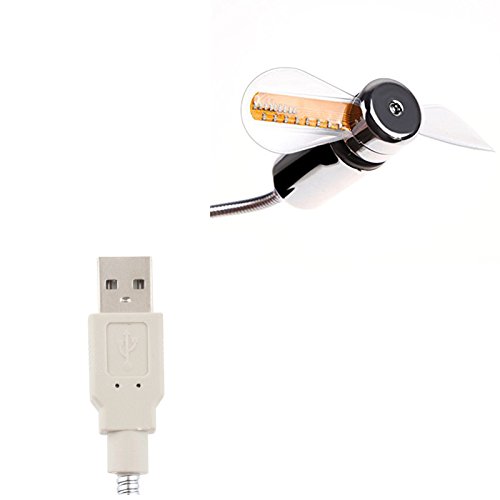 Qingsun Mini-USB-LED Clock Fan Schreibtisch Flexible klein Luminous Uhr Echtzeit-Anzeige (Silber) - 2
