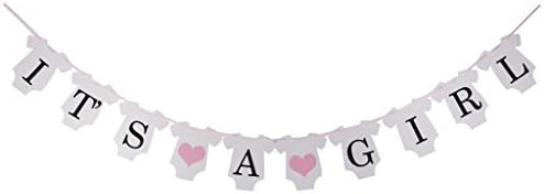 Akooya IT'S A GIRL Baby Shower Bunting Banner Party Decoration