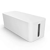 canaletas electricas para enchufes ENVÍO Y DETALLES - PAZZiMO caja organizadora cables grande: 1 caja antideslizante con pasacables y 1 tapa con ajuste óptimo. Material: plástico. Color: blanco.