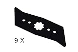 9 X lame de scarificateur pour Wolf UV 30 EL, EV, EVD HDM XM / ASGATEC EV 1100, EV 1400 / OLYMPIA, 3615095, 3615005, 3568400, 3568.081