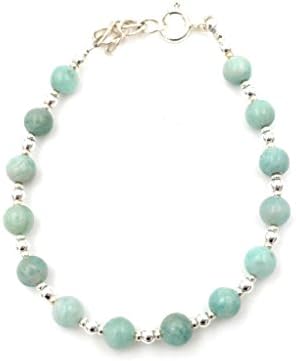 Silver and amazonite bracelet