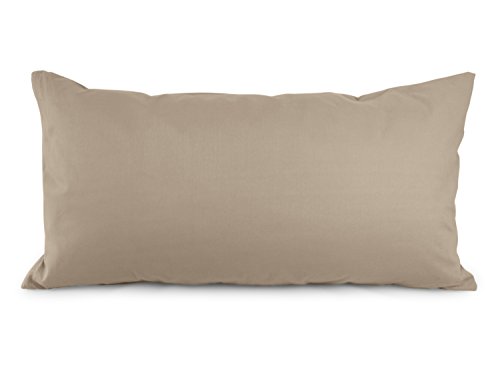 Renforcé-Kissenbezüge im Doppelpack – 100% Baumwolle – schlicht und edel im Design, in 8 Uni-Farben, 40 x 80 cm, cappuccino - 3