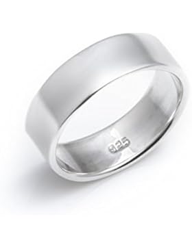 Silverly Frauen Männer Unisex 925 Sterling Silber 7mm Flach band daumen ring