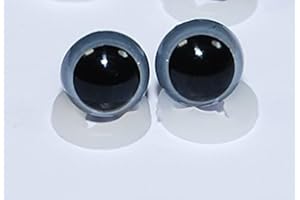 celloexpress 8mm Grey Eyes with Plastic Backs - Safety Eyes for Soft Toy or Teddy Bear Making - Pack of 1 Pair
