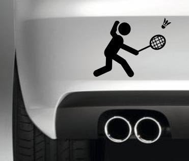 South Coast Stickers EXIT MAN BADMINTON FUNNY BUMPER STICKER CAR VAN DECAL DRIFT VINYL GRAPHIC