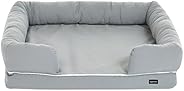 AmazonBasics Medium Pet Dog Sofa Bolster Lounger Bed - 36 x 29 x 9 Inches, Grey