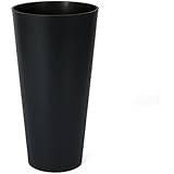 XL Flower TUBUS in Matt Schwarz mit herausnehmbaren Einsatz aus robustem Kunststoff für Innen- und Außenbereiche. In Schwarz 