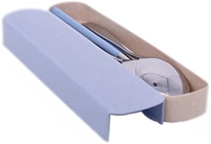 KUSOOFA Flatware Sets Fork Spoon Chopsticks Food Grade Stainless Steel Dinnerware Reusable Cutlery for Traveling Camping Picnic Working Hiking 3 Pieces (Blue)