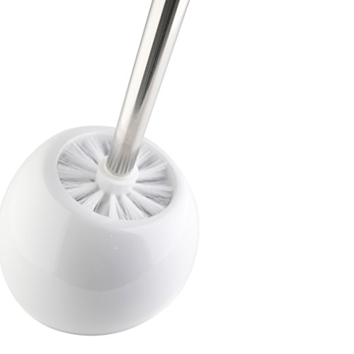 axentia WC – Bürste aus Keramik, umweltfreundliches Material, weiss, Toilettenbürste mit Edelstahlgriff, edles Design, Reinigungsbürste fürs WC, Gäste WC, Badezimmer, wechselbarer Bürstenkopf, Ø 14 cm, Höhe ca. 36 cm, stabil und langlebig - 4