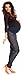 Zeta Ville Pregnancy Maternity Denim Trousers Pants Black Eco Leather Panels 070 (UK 16/18, Denim Blue)