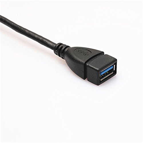 Nereids Net USB 3.0 männlich zu weiblich Typ A rechts Winkel 90 Grad Adapter Verlängerungskabel kurz USB 3.0 Extender Schnur schwarz 20 cm - 3
