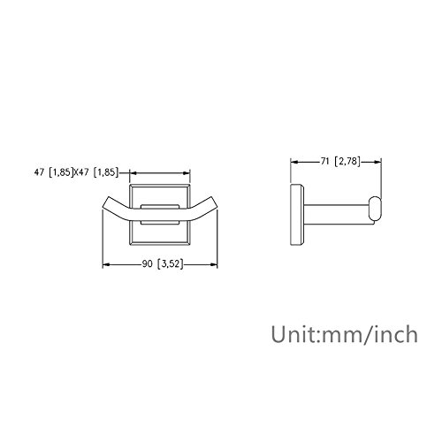 Weare Home Gebürstet finished Modern Einfach Silbern 304 Edelstahl 2-ärmig Wandmontag Mantelhaken Hütenhaken Kleiderhaken für Badezimmer, 2 Stück - 2
