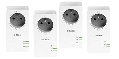 D-link dhp-p601av/fr*2 pack de 4 adaptateurs cpl 1000mbps avec prise intégréedhp-p601av/fr*2