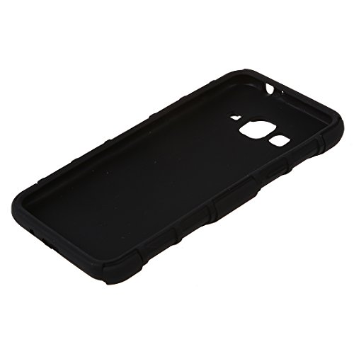 Caja del telefono celular - TOOGOO R 3 en 1 caja hibrida protectora de
alto impacto pinza de correa soporte caja de bolso de telefono para el
Samsung Galaxy J3 negro