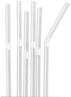 Flexible Straws Clear Length: 203mm (8") Qty 250.