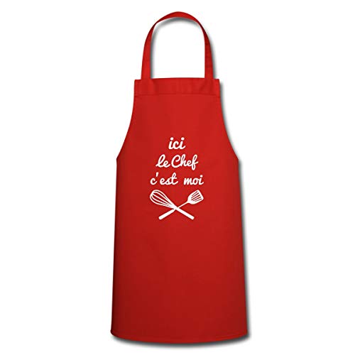 Spreadshirt Ici Le Chef C'est Moi Cuisine Tablier, rouge