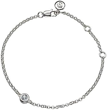 Molly Brown London Girls Adjustable Sterling Silver March Birthstone Aquamarine Bracelet | Baby Girl Birthday Gift | Jewellery Gift for Girls | Teen Birthstone Bracelet | Flower Girl Gift