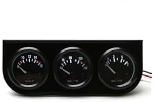 ESYOGEN 52mm / 2'' Zusatz Instrumente l Öldruck +Voltmeter +Öltemperatur l Zusatzanzeige DC 12V LED-Hintergrundbeleuchtung