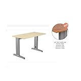  MESA DE METAL ADJUST ROCADA TAMAÑO DE 200X80 CM COLOR ALUMINIO / ROBLE