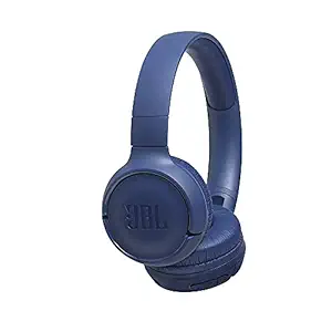 JBL Tune 500BT by Harman Powerful Bass Wireless On-Ear Headphones with Mic, 16 Hours Playtime & Multi Connect Connectivity (Blue)