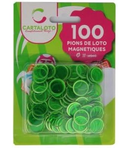 100 Pions De Loto Magnétiques Rouges - 17 Mm - Idéal Pour Jeux De Bingo Et Parties En Famille