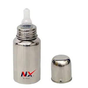 Nimax Grade 304 Stainless Steel Bottle for Baby Milk Feeding |Zero Percent Plastic|one Extra Silicone Liquid Nipple Free (300 ML)