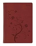 Ladytimer Grande Deluxe Red 2020 - Taschenplaner - Taschenkalender A5 - Tucson Einband - Motivprägung Floral - Weekly - 128 Seiten by 
