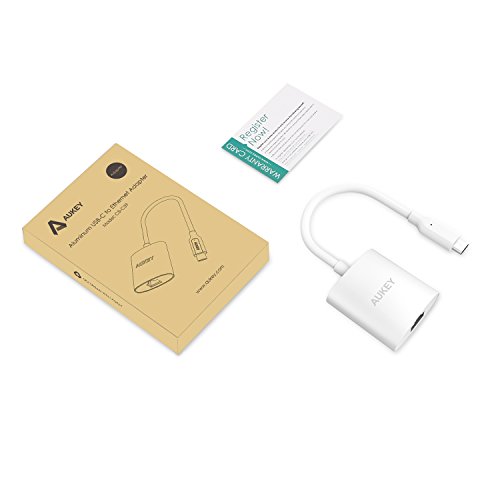 AUKEY USB C Adapter auf Gigabite Ethernet Aluminium RJ45 10/100/1000 bit Ethernet Konverter für Type C Geräte inklusive MacBook Pro 2016, Google ChromeBook Pixel, usw. - 8