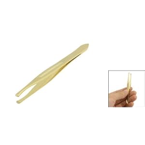 Move&Moving(TM) Gold Tone Metal Round Tip Eyebrow Tweezers Beauty Tool 3.5" - Image 2