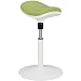 Produktbild FineBuy Arbeitshocker DYNO Limette / Weiß Sitzhocker mit Stoffbezug 60 - 75 cm Höhenverstellbar | Stehhocker Drehhocker Ergonomisch Höhenverstellbar | Design Hocker Stehstuhl Mesh