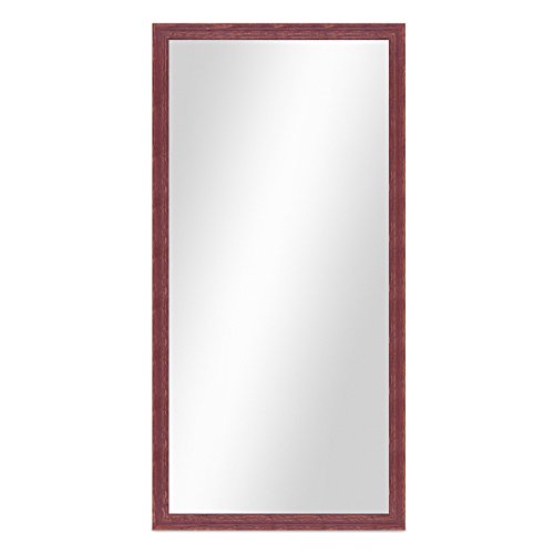 Wand-Spiegel 56×106 cm im Holzrahmen Rot-Braun Shabby-Chic Vintage / Spiegelfläche 50×100 cm - 6