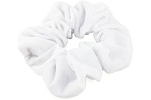 Mytoptrendz® Luxurious Plain Large Velvet Scrunchie Hair Ties Ponytail Holder Hair Band Foe Women and Girls ( White)