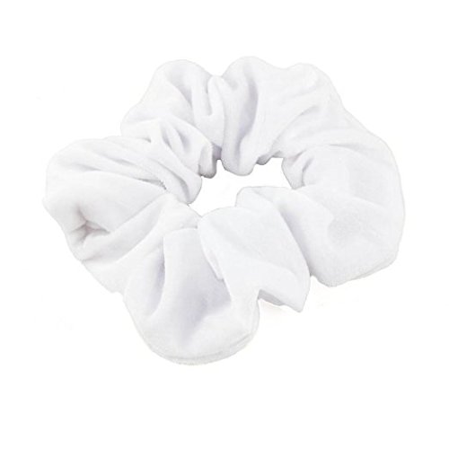 Mytoptrendz® Velvet Scrunchies Ponytail Holder Hair Band Premium Soft Smooth Velvet ( White)
