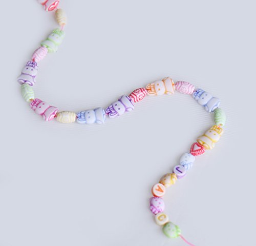 BBLIKE Children Beads Set 2 Boxes, 560pcs Beads Toy Mix Colors and Shapes for Jewelry Making Charm Bracelets, Toy Ring and Craft Beads String(4 m/13ft)