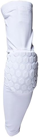 BYETOW Arm Safety Protection Crashworthy Honeycombed Gasket Lycra Cloth Running Cycling Sleeves Guard Sports Elbow Pads Arm Warmers,White1pcs,M